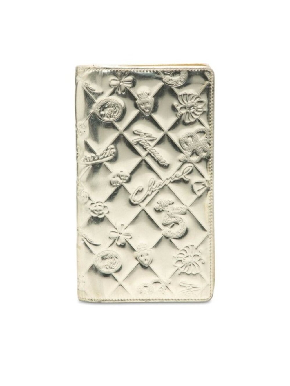 Chanel Icon Symbol Charm Wallet Gold Patent Leather